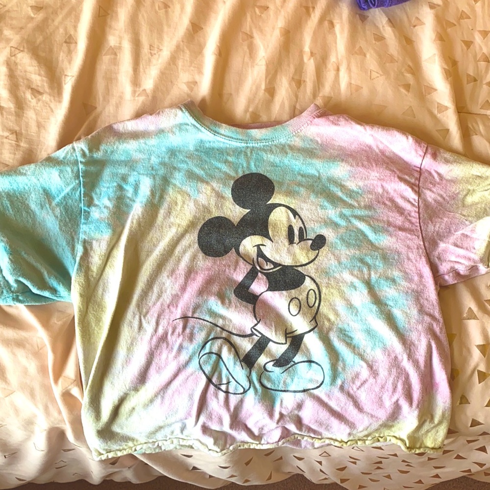 Mickey Mouse crop top is used but in good shape.